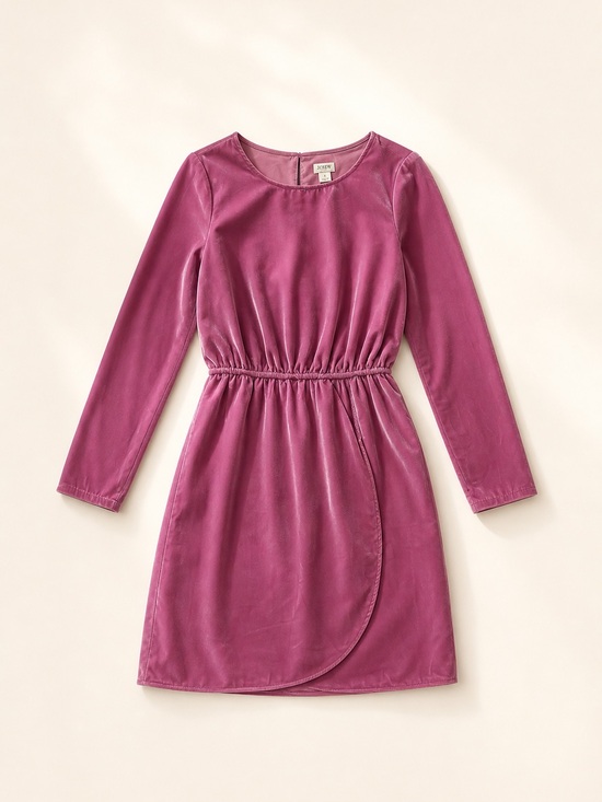 J. Crew Dresses & Skirts - J.Crew Pink Velvet Mini Dress Long Sleeve Women’s Size 6